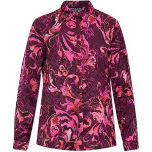 Versace Jeans Couture, Dames, Blouses & Shirts, Rood, Maat: 2XS Viscose,