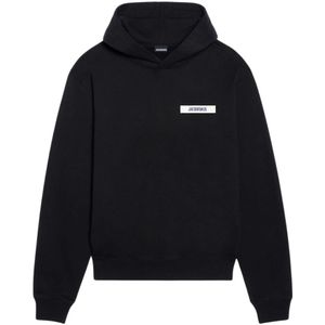 Jacquemus, Heren, Sweatshirts & Hoodies, Zwart, Maat: S Katoen,