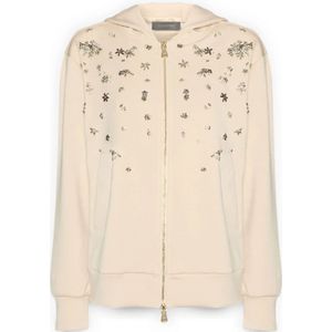 Elena Mirò, Dames, Sweatshirts & Hoodies, Beige, Maat: XS Viscose,