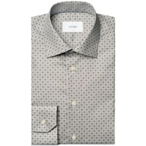 Eton, Heren, Overhemden, Grijs, Maat: M Katoen,