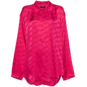 Balenciaga, Dames, Blouses & Shirts, Roze, Maat: S Viscose,