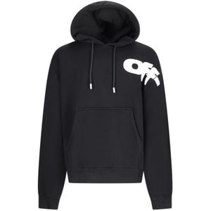 Off White - Black Logo Hoodie - Zwart - Hoodie - Katoen