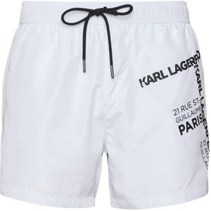 Karl Lagerfeld, Heren, Badkleding, Wit, Maat: XL Poliester,
