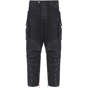 Balmain Denim cargo jeans , Black , Heren , Maat: W34