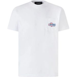 Dsquared2, Heren, Tops, Wit, Maat: L