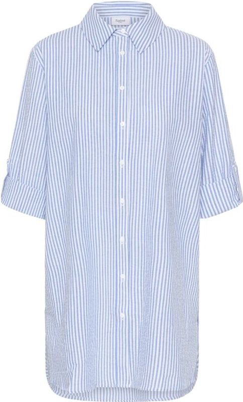 SAINT TROPEZ - Blouse - Lichtblauw - Klassieke Blouse - Driekwart Mouw