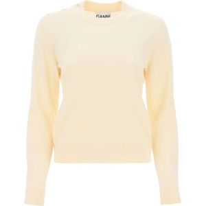 Ganni, Dames, Truien, Beige, Maat: L Wol,