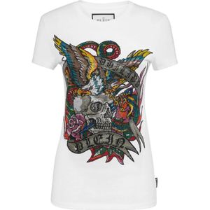 Philipp Plein, Dames, Tops, Wit, Maat: XS Katoen,