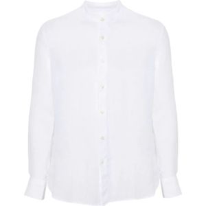 120% Lino, Heren, Overhemden, Wit, Maat: 3XL Linnen,