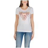 Guess - Dames-T-shirt - Lichtblauw - Triangle Flowers