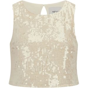 Nicowa - Inawia - Pailletten Top - Beige - Strapless, Rechte Snit