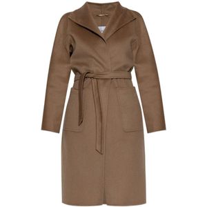 Max Mara, Dames, Mantels, Bruin, Maat: S Kasjmier,