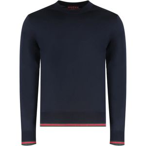 Gucci, Heren, Truien, Blauw, Maat: S Wol,