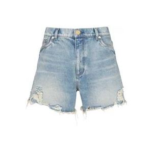 Balmain Vintage denim shorts , Blue , Dames , Maat: M