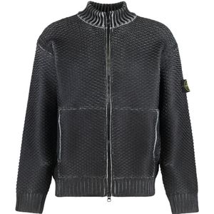 Stone Island, Heren, Truien, Grijs, Maat: XL Nylon,