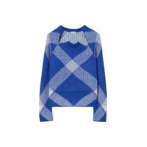 Burberry Check Pullover , Blue , Dames , Maat: S