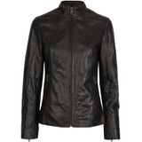 Bugatti - Leren Jas - Zwart - Dames - Elegante Leren Jas met Opstaande Kraag