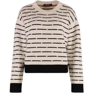 Max Mara Studio, Dames, Truien, Wit, Maat: M Wol,