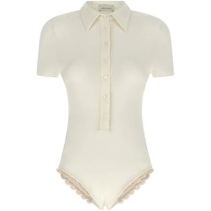 Magda Butrym, Dames, Tops, Wit, Maat: 2XS Viscose,