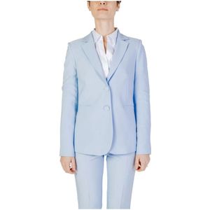 Sandro Ferrone - Lichtblauwe V-hals Blazer - Dames - Polyester