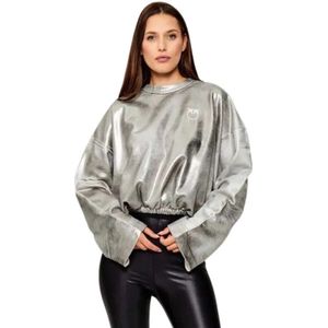 Pinko, Dames, Sweatshirts & Hoodies, Grijs, Maat: S