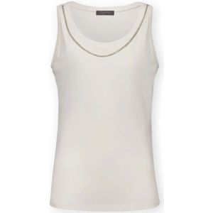 Elena Mirò, Dames, Tops, Wit, Maat: 2XL Katoen,