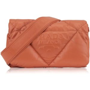 Prada, Dames, Tassen, Oranje, Maat: ONE Size Leer,