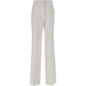 Max Mara Studio, Dames, Broeken, Wit, Maat: S Satijn,
