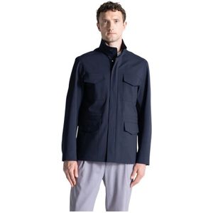Duno, Heren, Jassen, Blauw, Maat: M Wol,