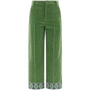 Valentino, Heren, Broeken, Groen, Maat: S Katoen,