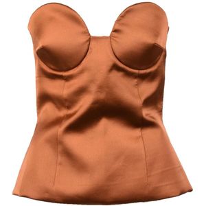 Nineminutes, Dames, Tops, Bruin, Maat: M Poliester,