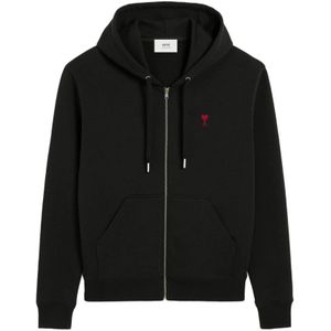 Ami Paris, Heren, Sweatshirts & Hoodies, Zwart, Maat: XS