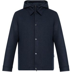 Woolrich, Heren, Jassen, Blauw, Maat: XL Wol,