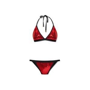 Balmain Bikini met lovertjes , Red , Dames , Maat: 2XS