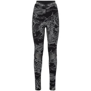 Philipp Plein, Dames, Broeken, Zwart, Maat: M Katoen,