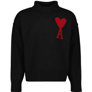 Ami Paris, Heren, Truien, Zwart, Maat: XL Wol,