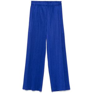 Issey Miyake, Dames, Broeken, Blauw, Maat: L Zijde,