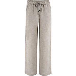 Le Tricot Perugia, Dames, Broeken, Grijs, Maat: L Linnen,