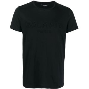 Balmain Stijlvol T-shirt in diverse kleuren , Black , Heren , Maat: XL