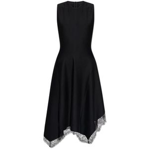 Alexander McQueen, Dames, Jurken, Zwart, Maat: S Leer,