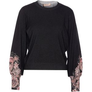 Twinset, Dames, Truien, Zwart, Maat: XS Viscose,