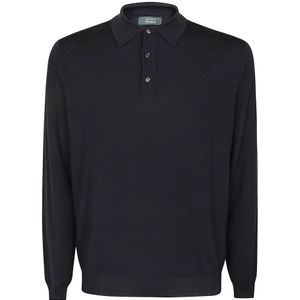 Zanone, Heren, Tops, Blauw, Maat: 2XL Wol,