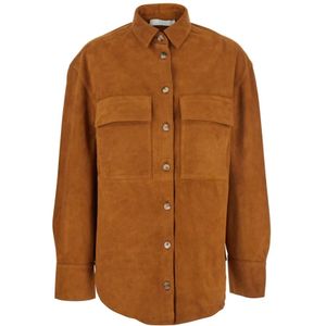 Tela, Dames, Jassen, Beige, Maat: S Suède,