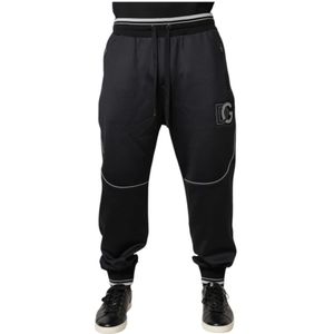 Dolce & Gabbana - Jogger Pants - Zwart - Polyester - Met Logo Detail