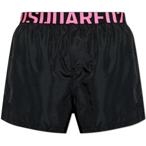 Dsquared2, Heren, Badkleding, Zwart, Maat: L Poliester,