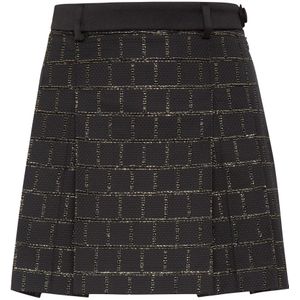 Philipp Plein - Sartorial Geplooide Jacquard Minirok - Zwart - Dames