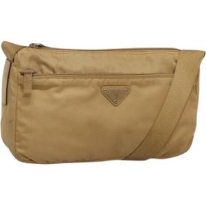 Prada Vintage, Dames, Pre-owned, Beige, Maat: ONE Size Nylon,