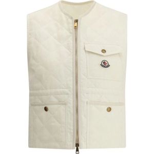 Moncler, Dames, Jassen, Beige, Maat: L Linnen,