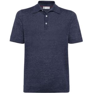 Brunello Cucinelli, Heren, Tops, Blauw, Maat: 2XL Katoen,