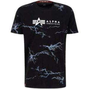 Alpha Industries, Heren, Tops, Zwart, Maat: M Katoen,